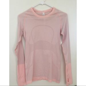 Lululemon light pink swiftly tech long sleeve crew
